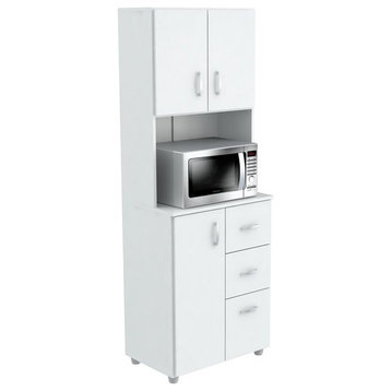 Inval America Engineered Wood Kitchen Storage Cabinet in White