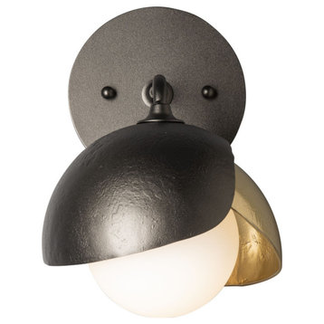 201374-1007 Brooklyn 1-Light Double Shade Bath Sconce in Oil Rubbed Bronze