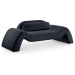 Meridian Furniture - Austin Upholstered Loveseat, Black, Microsuede Corduroy, Loveseat - Dare to be different with the Austin black corduroy loveseat. Its avant-garde design and luxurious corduroy upholstery offer a truly unexpected seating experience. The loveseat is a modern marvel that redefines comfort and style with its innovative design to create a truly unforgettable piece.