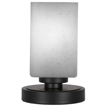 Luna 1-Light Table Lamp, Matte Black/Square White Muslin
