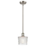 Innovations Lighting - Stem Hung 6.5" Mini Pendant Brushed Satin Nickel -  Bulb Included - Innovations Lighting 516-1S-SN-G402-LED Brushed Satin Nickel Niagra 1 Light Pendant Clear Glass w/Vintage LED Dimmable Bulb