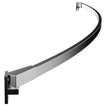 60" Curved Fixed Shower Curtain Rod, Brushed Nickel, Brushed Nickel Finish