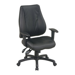 Leather Office Chair with Dual Function Control - Office Chairs