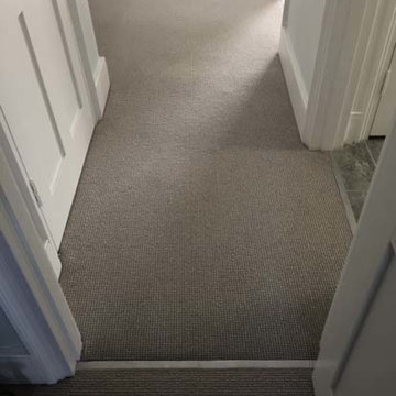 Grey Carpet Installation to Stairs