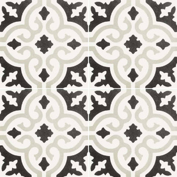 Reverie Porcelain 8" x 8" Patterned Floor Tiles - Decor 5 - Single Sample Piece