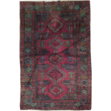 Consigned, Persian Rug, Blue, 5'x8', Handmade Wool Kazak