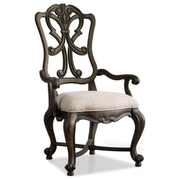 Hooker Furniture Rhapsody  Back Arm Dining Chair in Rustic Walnut