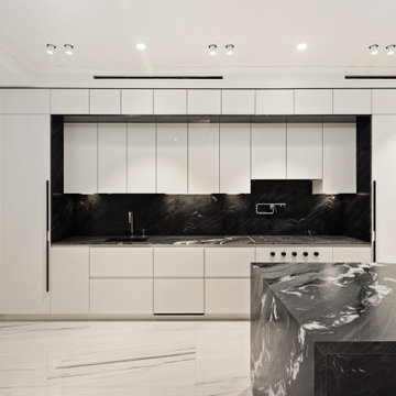 Contemporary white kitchen in Williamsburg