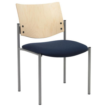 KFI Evolve Guest Chair - Navy fabric - Natural Wood Back