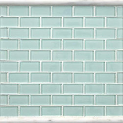 Greccian White Marble And Arctic White Glass - Tile