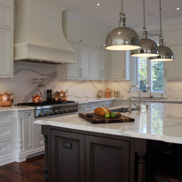 Face framed, solid wood painted kitchen remodeling. Thornhill 2019