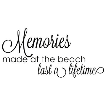 Decal Memories Made At The Beach Last A Lifetime Quote, Black