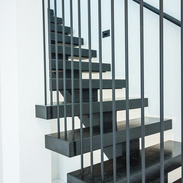 Vertical Bar Stair Railing - Memorial Houston Modern Home