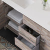 Esconde Bath Vanity, Natural Wood, 60", Double Sink, Freestanding