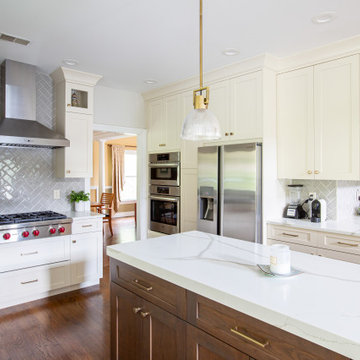 Contemporary Gold & White Kitchen