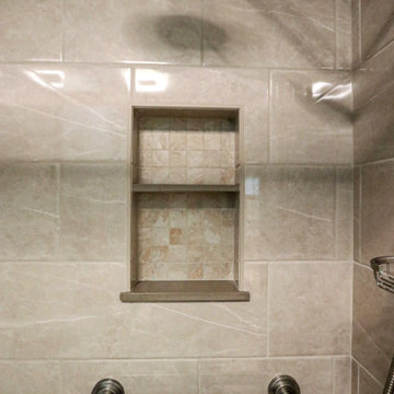 Updated Master Bath with Quartz Countertops, Freestanding Tub & Tiled Shower