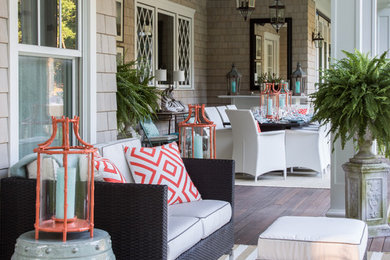 Inspiration for a coastal exterior home remodel in New York