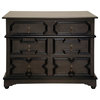 40" Wide Chest Dresser Solid Mahogany Wood Pale Black Finish 3 Drawers Modern