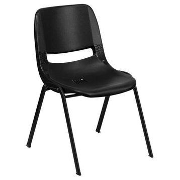 Flash Furniture Stacking Chair, Black, 18"x24"x18"