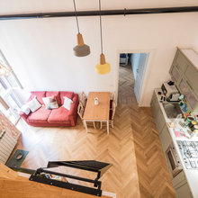 In una Casa d’Artista di 45 mq, una Rete Sospesa e 2 Soppalchi!