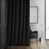 Signature Warm Black Blackout Velvet Curtain Single Panel, 50"x96"