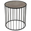 Gibson 22 Round End Table with Grey Oak Finished Top and Metal Base
