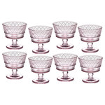 Godinger - Claro Tasters Set of 8, Pink - Whether you are serving guests or simply enjoying your favorite beverage. Featuring emblazoned with a vintage-inspired embossed texture. This traditionally styled glassware is a must-have addition to your kitchen or dining table.