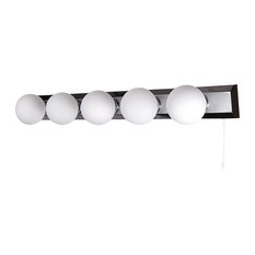 Tasmieno 5 Light Opal Glass Bathroom Strip Light, Chrome