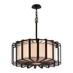 Troy Lighting Troy 4-Light Drum Pendant in Bronze - Pendant Lighting
