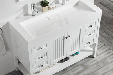 Pavia 48 in. W x 20 in. D Vanity in White with Acrylic Vanity Top in White with