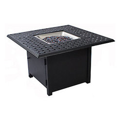 Woodard 42" Square Thatch Cast Top Fire Pit - Products