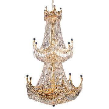 Artistry Lighting Corona Collection Hanging Crystal Chandelier 36x66, Gold