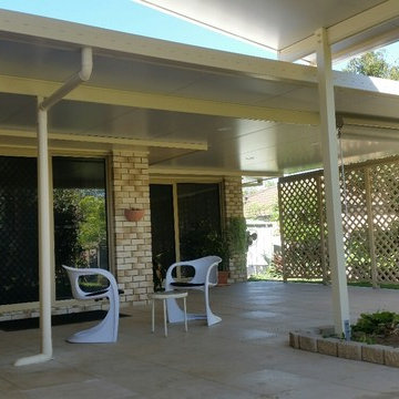 Insulated panel pergola with recessed L.E.D down lights