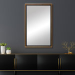 Frame My Mirror - Kendall Framed Wall Mirror, Black & Gold, 28"x24" - The Kendall framed mirror is elegant in its simplicity. This mirror, with a traditional frame, will give your room a chic look with its gently raised outer edge and clean interior lines.