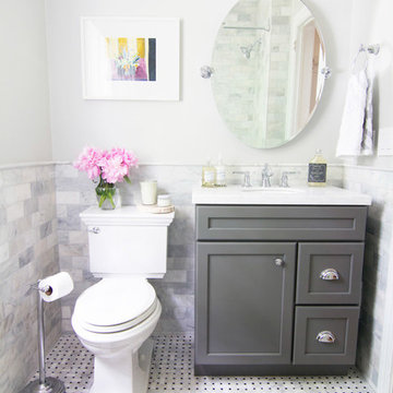 KraftMaid: Grey and White Bathroom Remodel