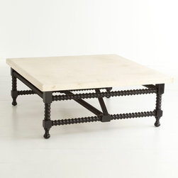 Spanish Travertine-Top Coffee Table - Coffee Tables