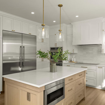 Luxe White, Oak & Brass Kitchen Remodel