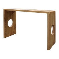 Oriental Zen Unfinished Wood Slim Open Side Table - Drafting Tables