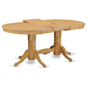 7-Piece Vancouver Table With 17" Leaf and 6-Wood Dinette Chairs, Oak