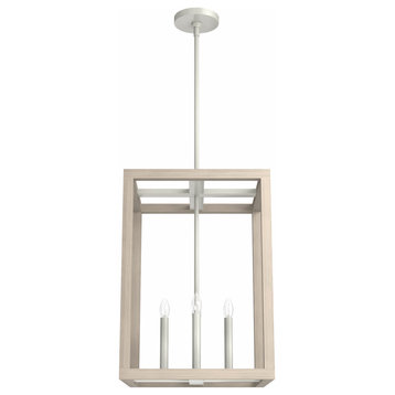 Hunter Squire Manor 4-Light Pendant in Brushed Nickel