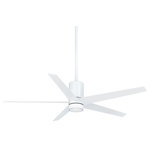 Minka Aire - LED Ceiling Fan, Flat White With Etched Glass - Number of Bulbs: 1