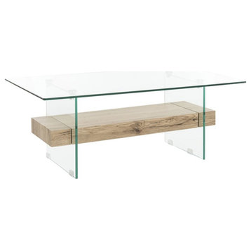 Safavieh Kayley Glass Coffee Table in Natural