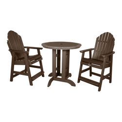 Highwood USA - Hamilton 3-Piece Round Counter-Height Dining Set - Outdoor Pub And Bistro Sets