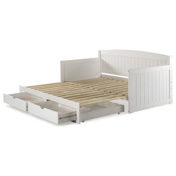 Harmony Daybed With King Conversion, White