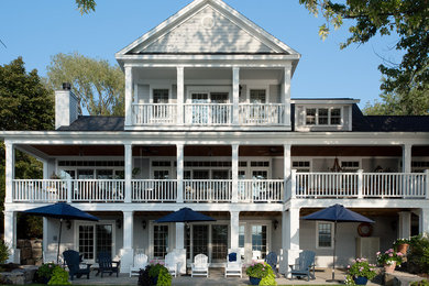 Example of a beach style exterior home design in New York