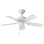 Hinkley Lighting - Hinkley Lighting Cabana 36" Fan, Appliance White, Pull Chain 901836FAW-NWA - Part of the Regency Series, the traditional Cabana is a seamless way to enhance the comfort level and enjoyment of any room. Available in Appliance White, Metallic Matte Bronze, Matte Black and Brushed Nickel finish options, it complements spaces of all styles. Cabana achieves powerful air movement and is so versatile it can be used both indoors and outdoors. Blades are included with every fan.