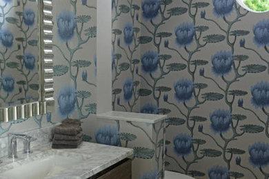 Inspiration for a modern bathroom remodel in Miami