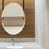 Frameless Oval Ceiling Hung Mirror with Beveled Edge, Brushed Bronze