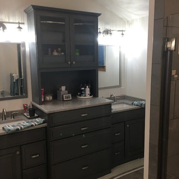 West Seneca- Grey Bathroom with Custom Vanities