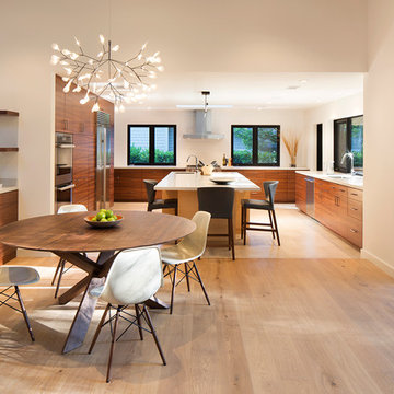 Quarter Sawn Figured Walnut and Quarter Sawn Maple Frameless Kitchen